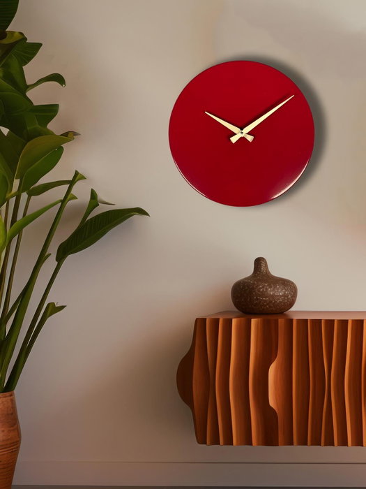 Wallity 35Sivmet Reloj de Pared Decorativo Metal Aluminio Cereza 35x35cm